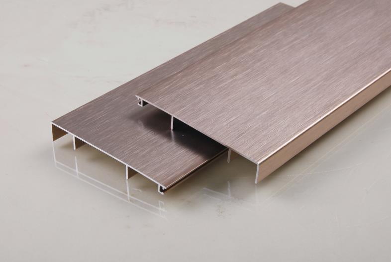 嘉润德60mm玫瑰金拉丝铝合金踢脚线 不锈钢踢脚线 踢脚线 地脚线