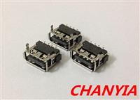 龙华过2A电流短体USB母座6.3前两脚插板DIP引脚贴片QC2.0-18W功率