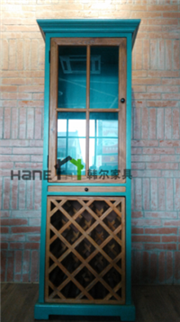 复古咖啡厅淡兰色柜子 美式乡村 韩尔供应