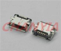 南山科技园micro-USB母座BF-5pin全贴板SMD带导口及定位柱血糖仪