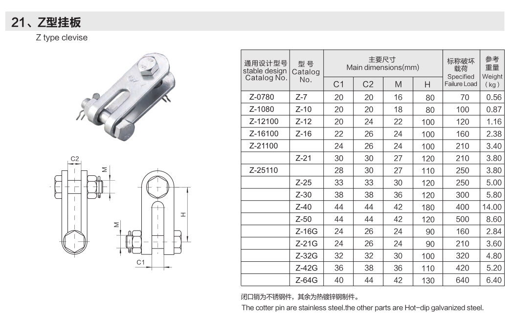 电力连接金具直角挂板z30电力铁附件厂家
