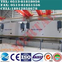 双机联动数控折弯机2XWE67K-500/6000超长工件折弯路灯杆折弯