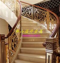 恒大酒店大厅屏风铝艺楼梯护栏迎客松壁画厂家