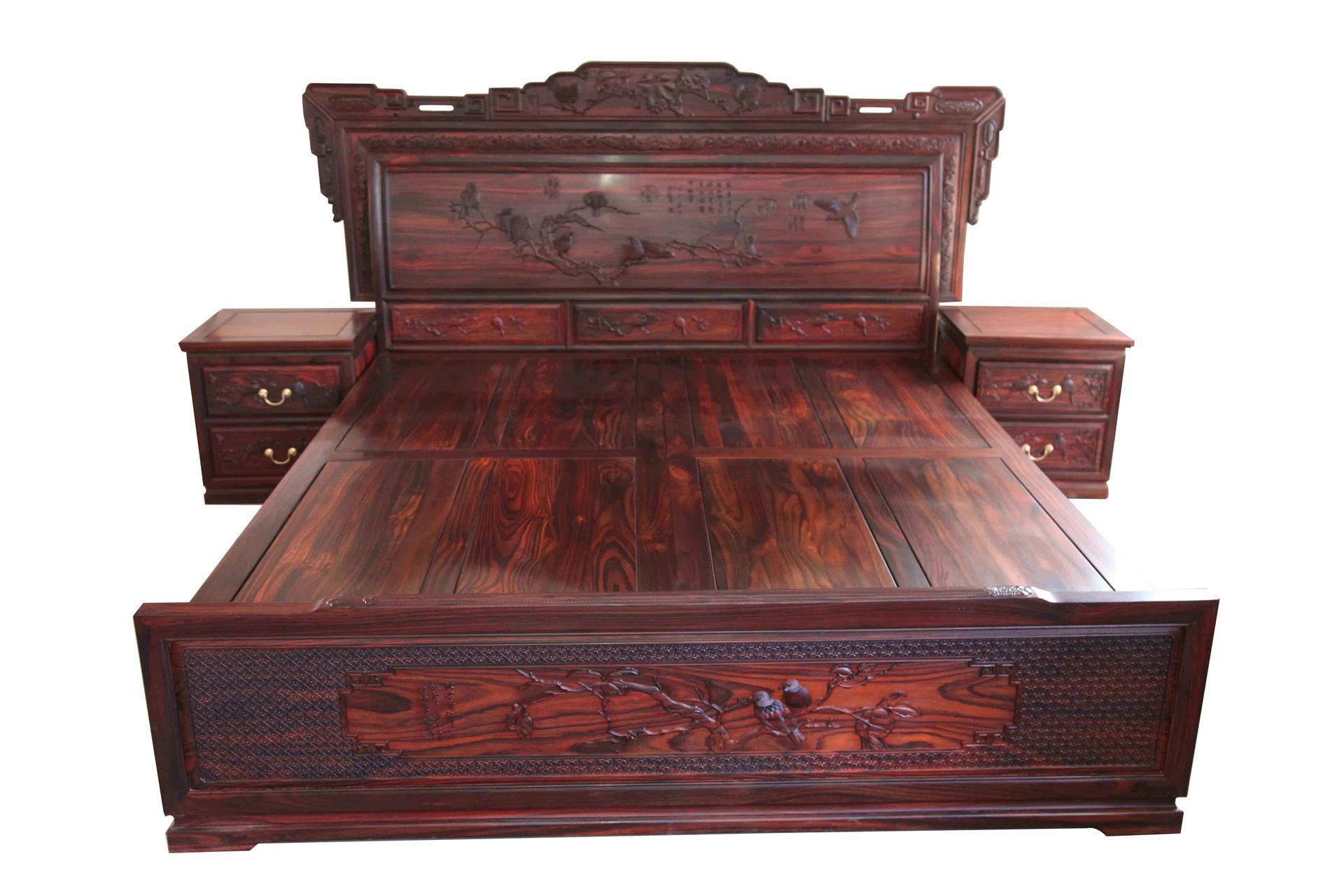 永平红木供应非洲黑酸枝大床