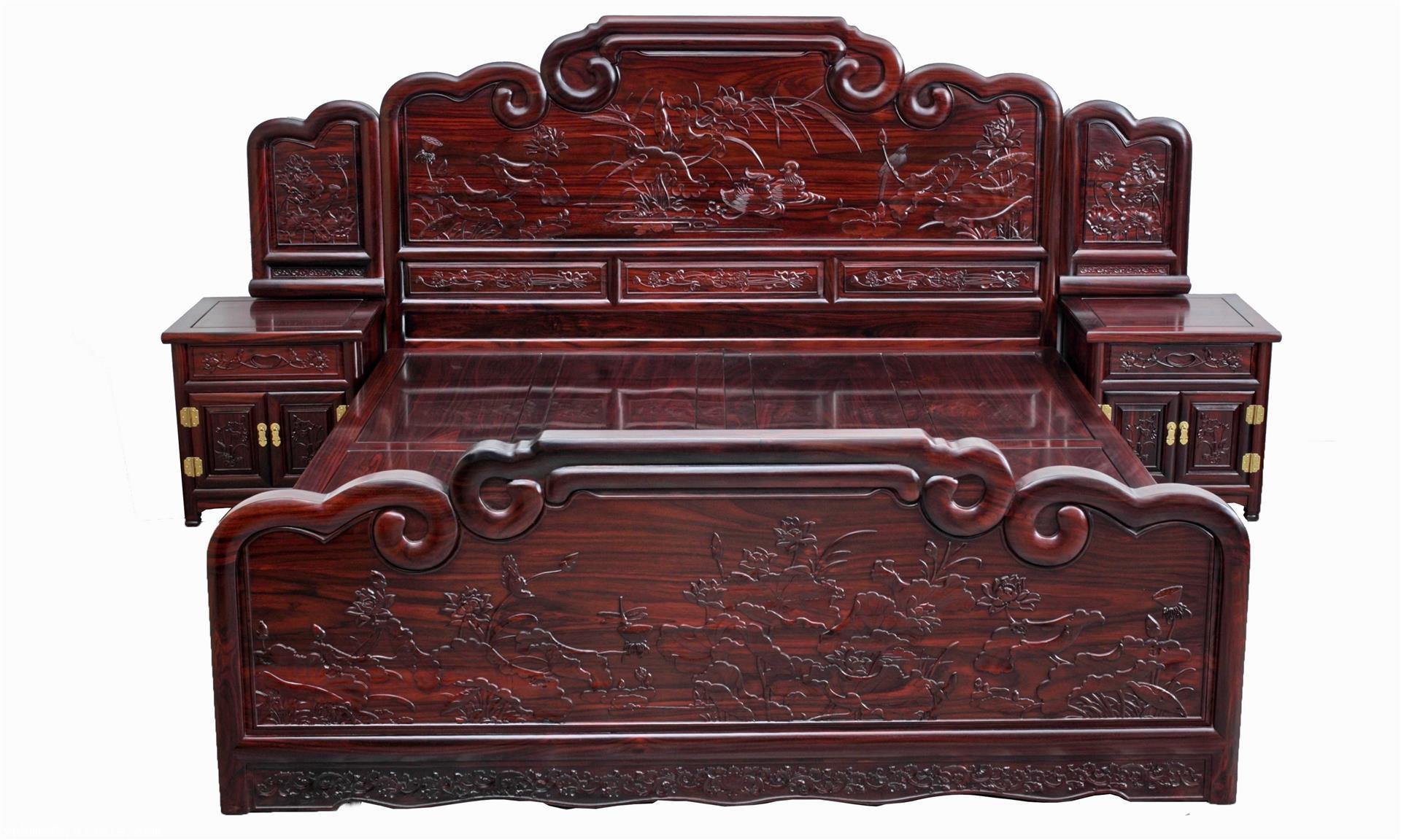 永平红木供应非洲黑酸枝大床