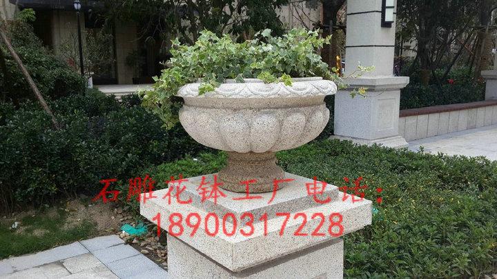 石雕花钵装饰花钵石雕花盆批发