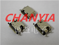 厦门沉板USB3.1母座C TYPE C单排针16P满pin款